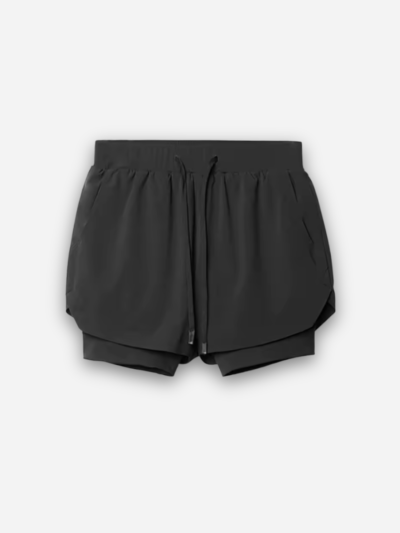 Black shorts on a light gray background