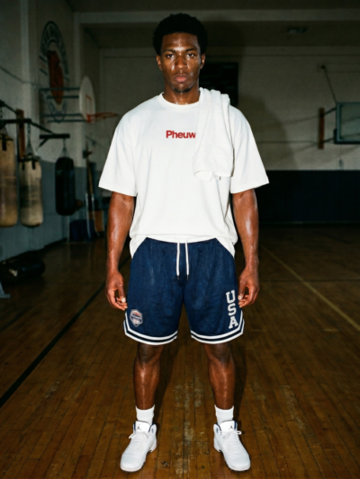 Pheuw® x USA Hardcourt Shorts — activewear shorts back view