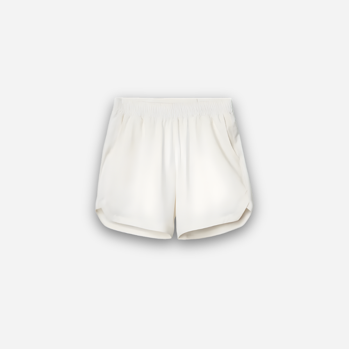 Pantaloncini bianchi su sfondo grigio chiaro